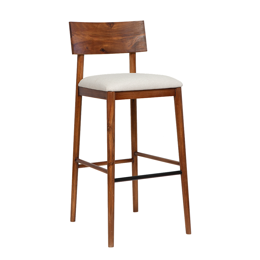 PORTO - Bar chair - Washed antic and Cream cover