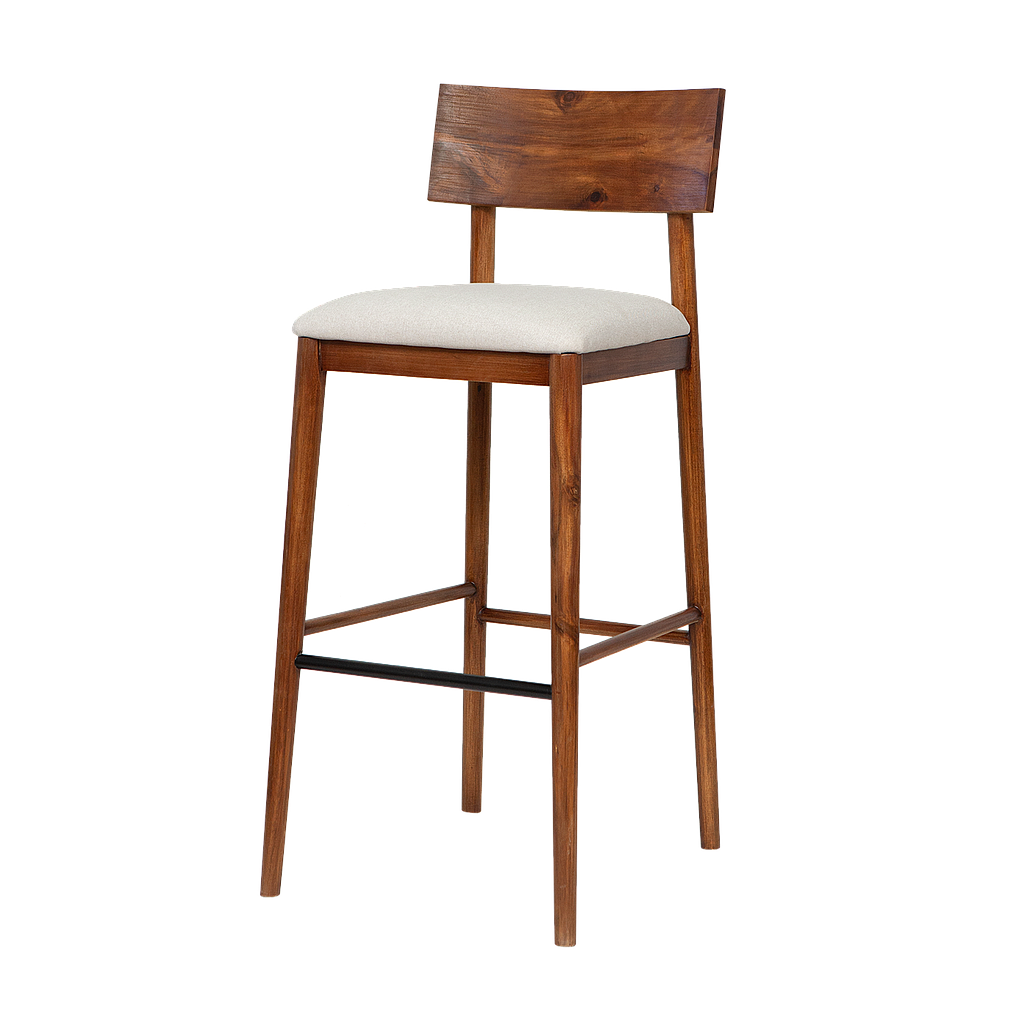 PORTO - Bar chair - Washed antic and Cream cover
