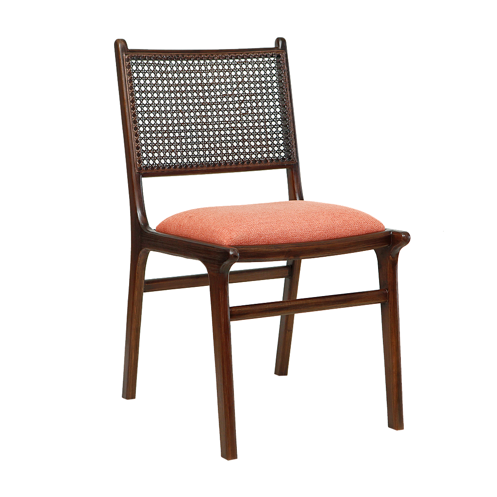 INOA - Chair - Mokka, Stained cane and Orange cover