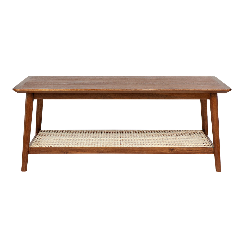 SIGUR - Coffee table L115 x H46 - Washed antic and Natural cane