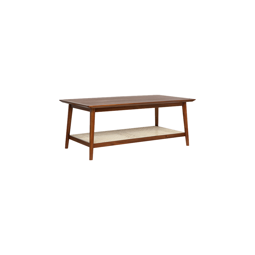 SIGUR - Coffee table L115 x W60 - Washed antic and Natural cane