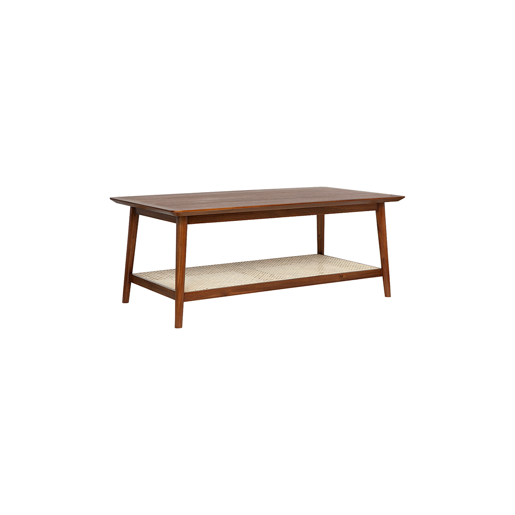 SIGUR - Coffee table L115 x W60 - Washed antic and Natural cane