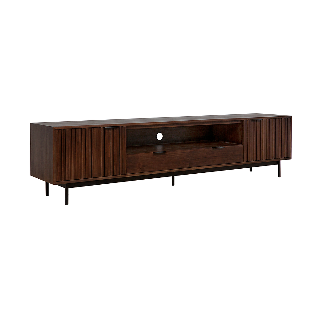 MATTEO - TV stand L200 - Mokka and Matt black