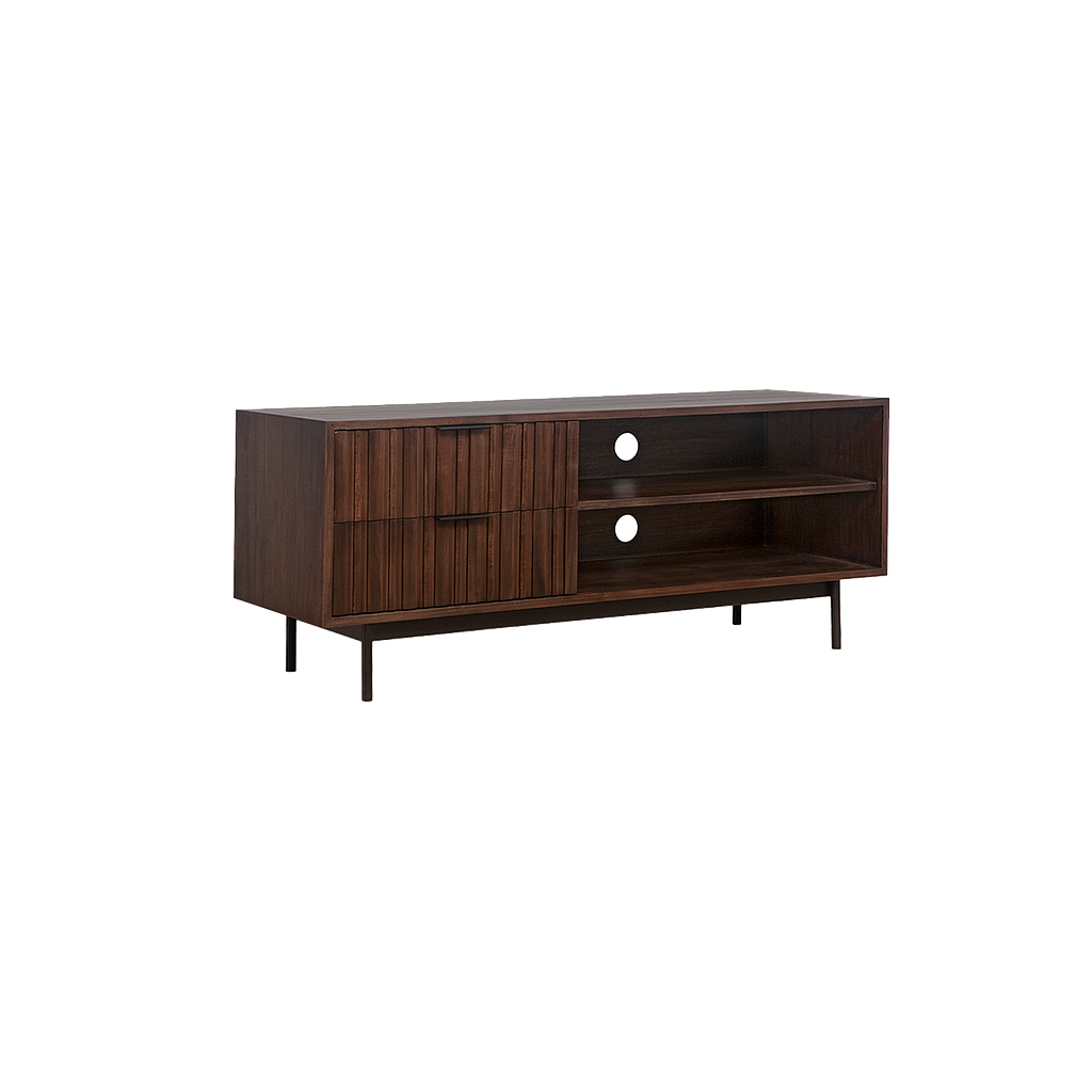 MATTEO - TV stand L120 - Mokka and Matt black