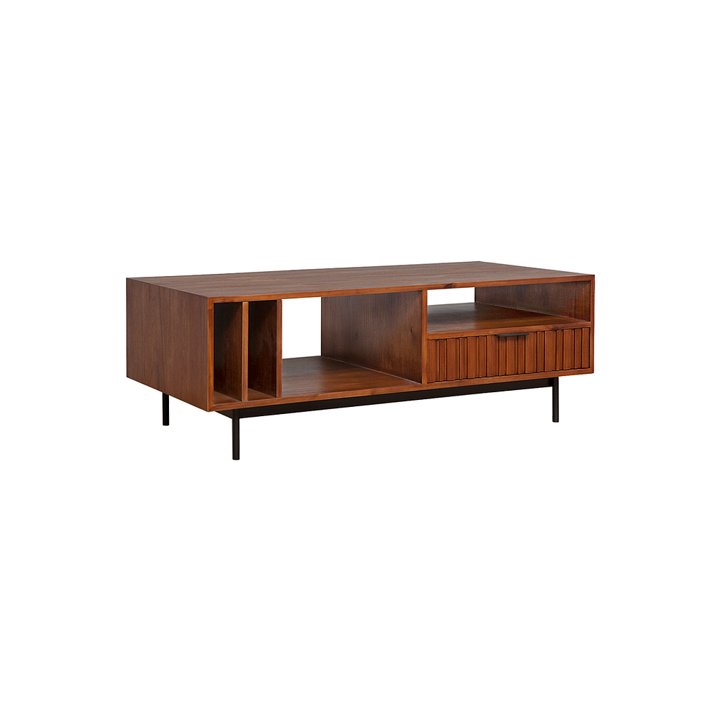 MATTEO - Coffee table L120 x W60 - Washed antic and Matt black