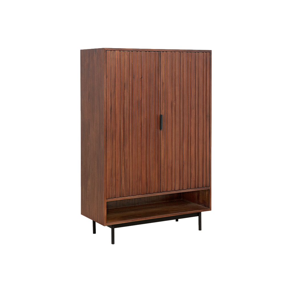 MATTEO - Shoe cabinet L84 x H130 - Washed antic and Matt black