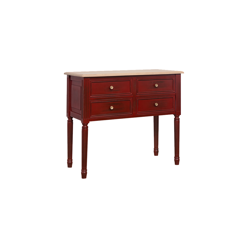 ORLEANS - Console table L95 - Patina chinese red and Toffee