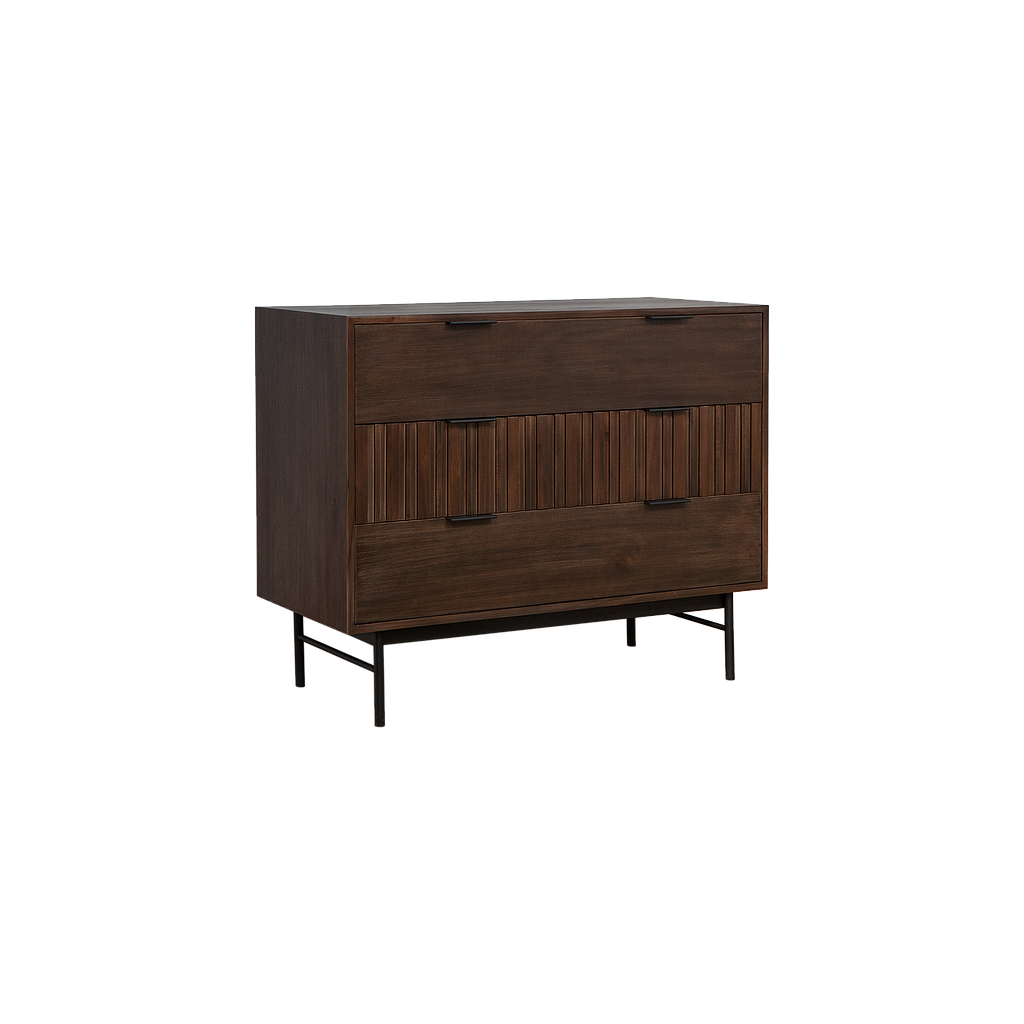 MATTEO - Chest of drawers L97 - Mokka and Matt black