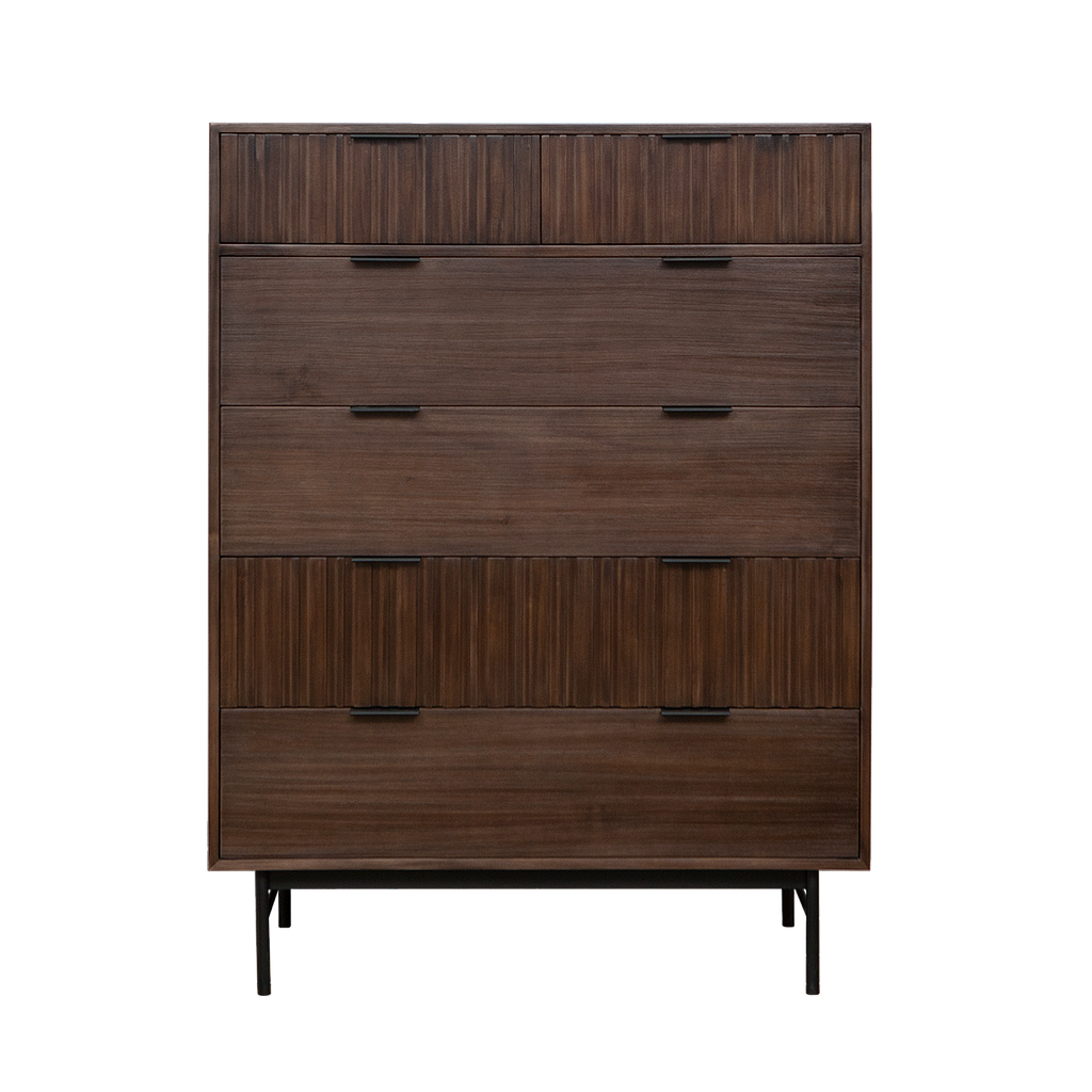 MATTEO - Chest of drawers L97 x H130 - Mokka and Matt black