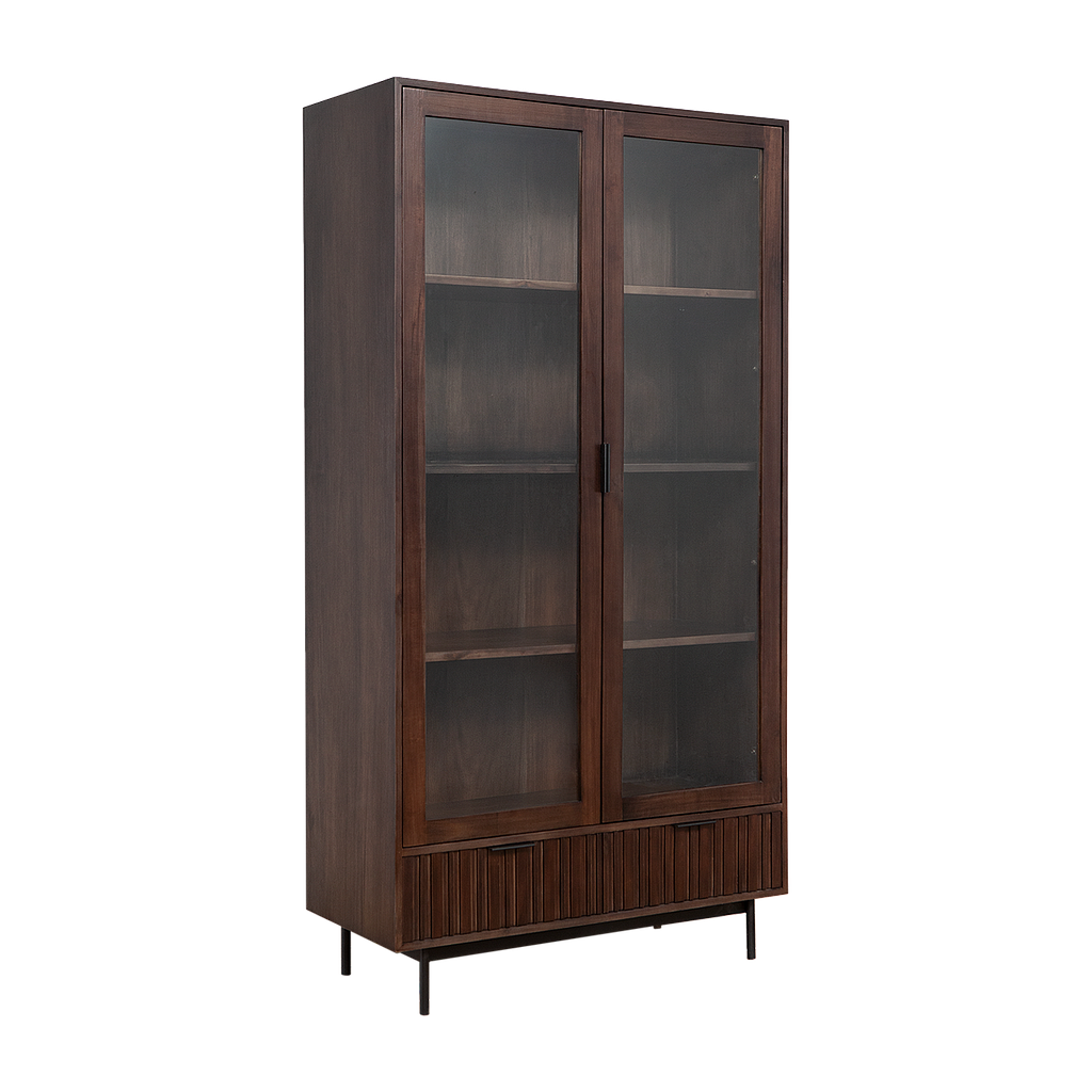 MATTEO - Display cabinet L97 x H185 - Mokka and Matt black