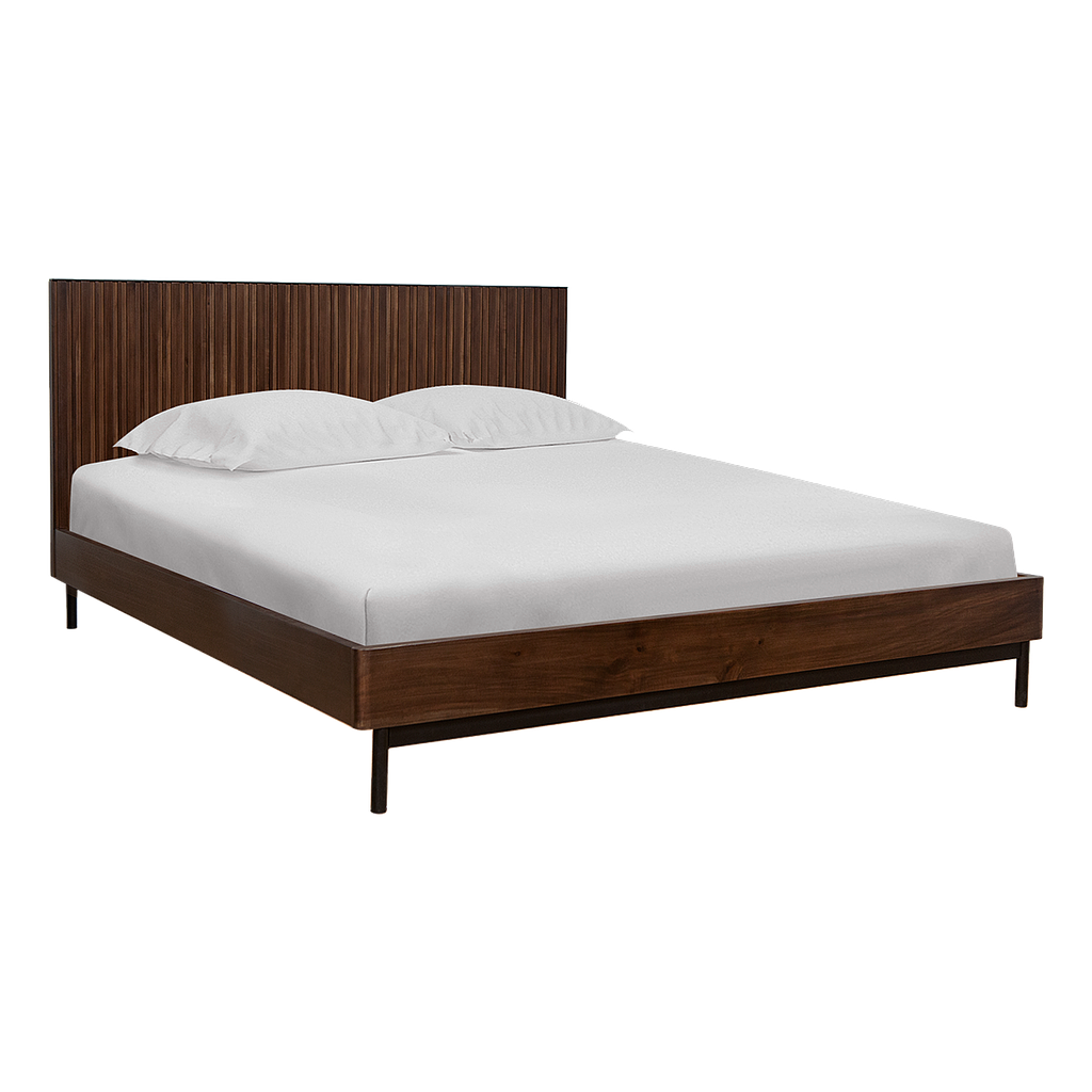 MATTEO - Queen size bed (Mattress 160x200) - Mokka and Matt black