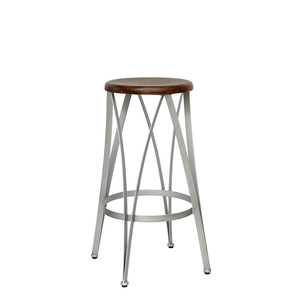 CARL - Bar stool H70 - Vintage silver and Washed antic
