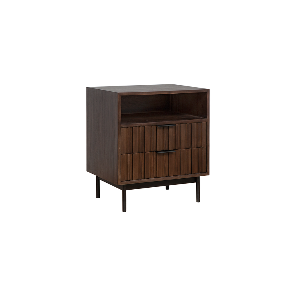 MATTEO - Bedside table L51 x H60 - Mokka and Matt black