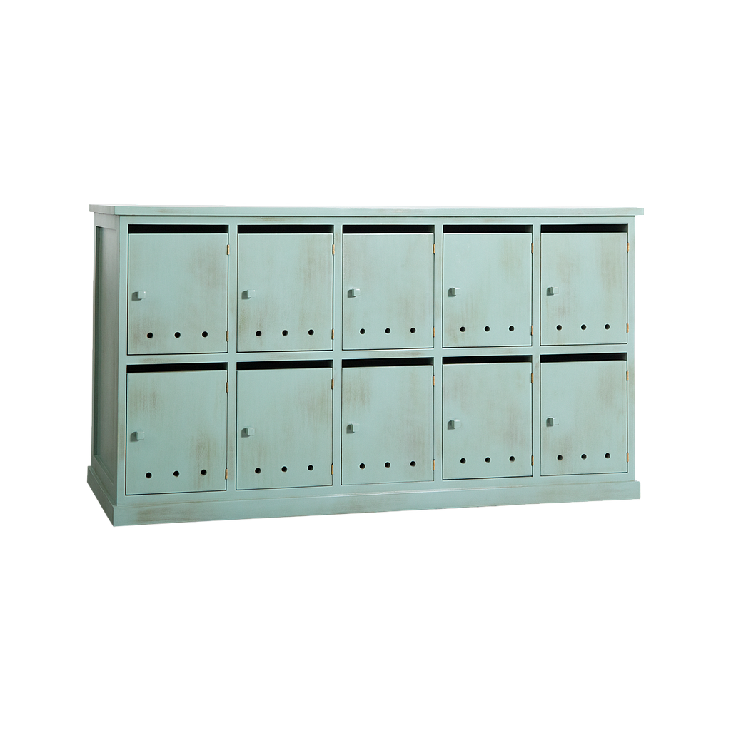 NAMUR - Shoe cabinet L158 x H85 - Shabby mint