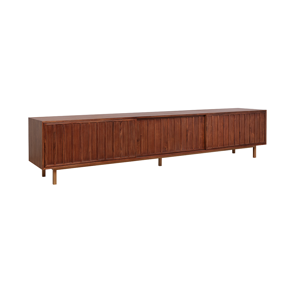 ANTON - TV stand L240 - Washed antic and Vintage brass