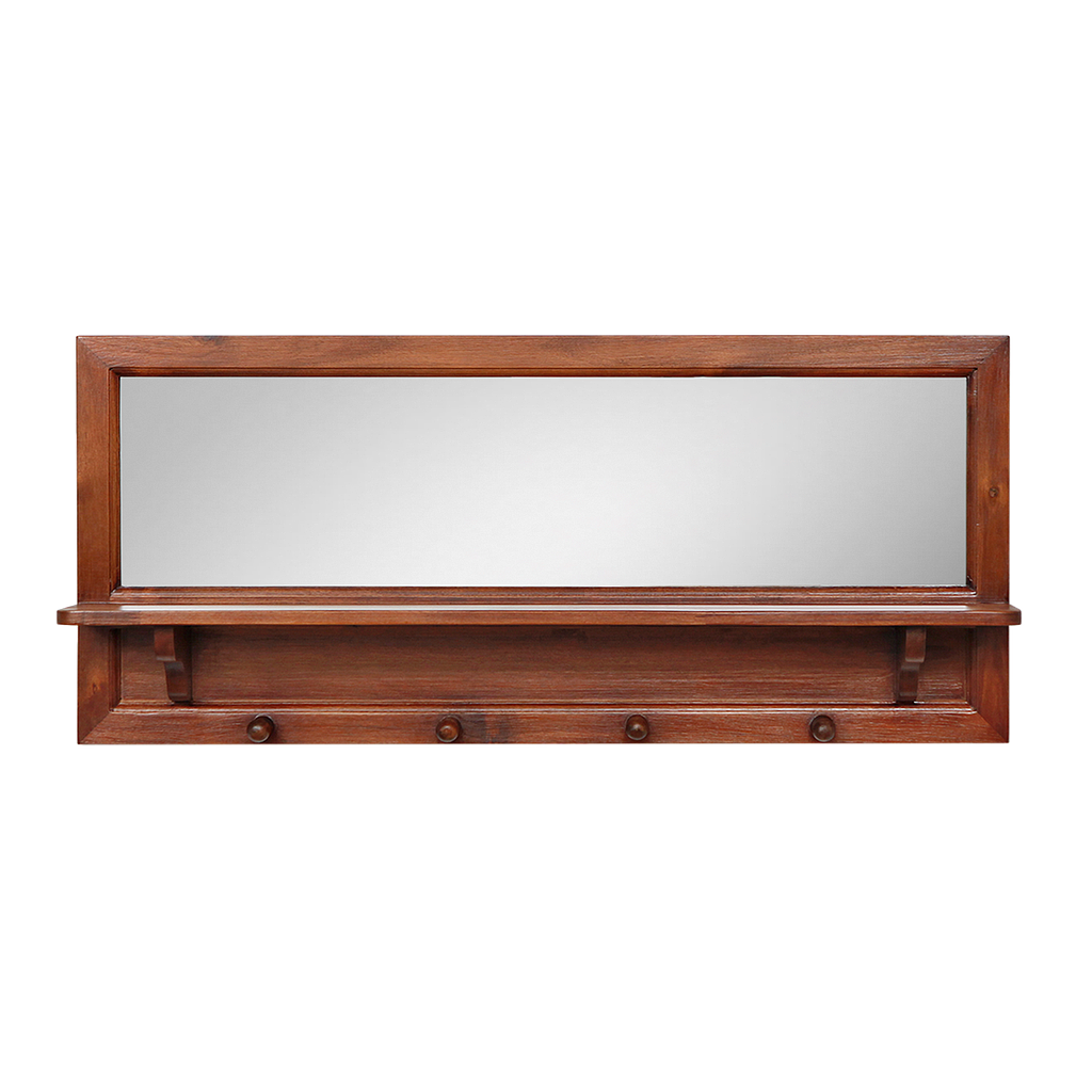 ATTAR - Coat rack with mirror L100 - Washed antic