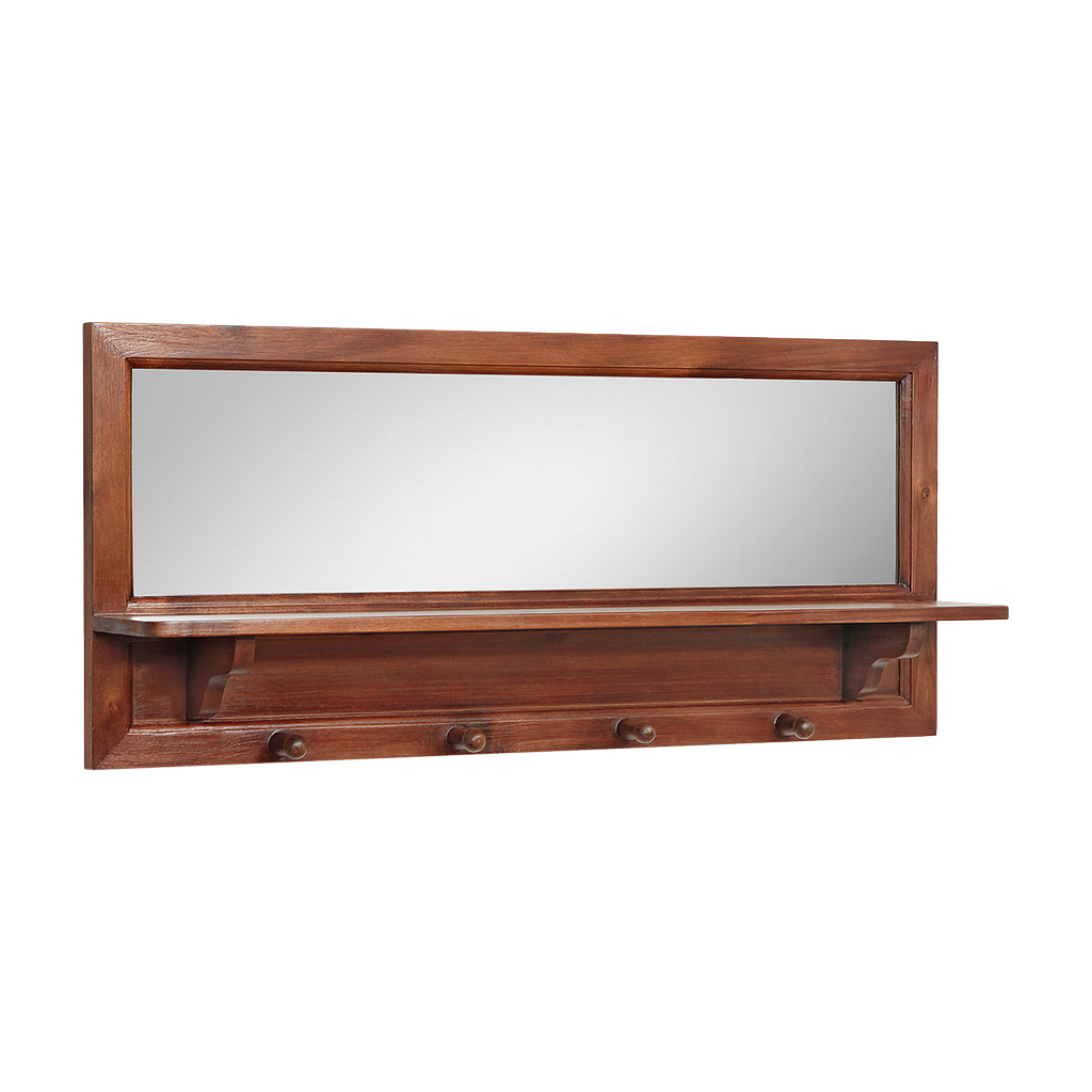 ATTAR - Coat rack with mirror L100 - Washed antic