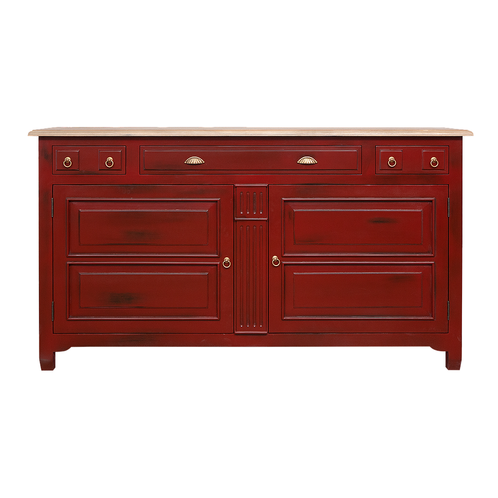 PAUL - Sideboard L180 - Patina chinese red and Toffee