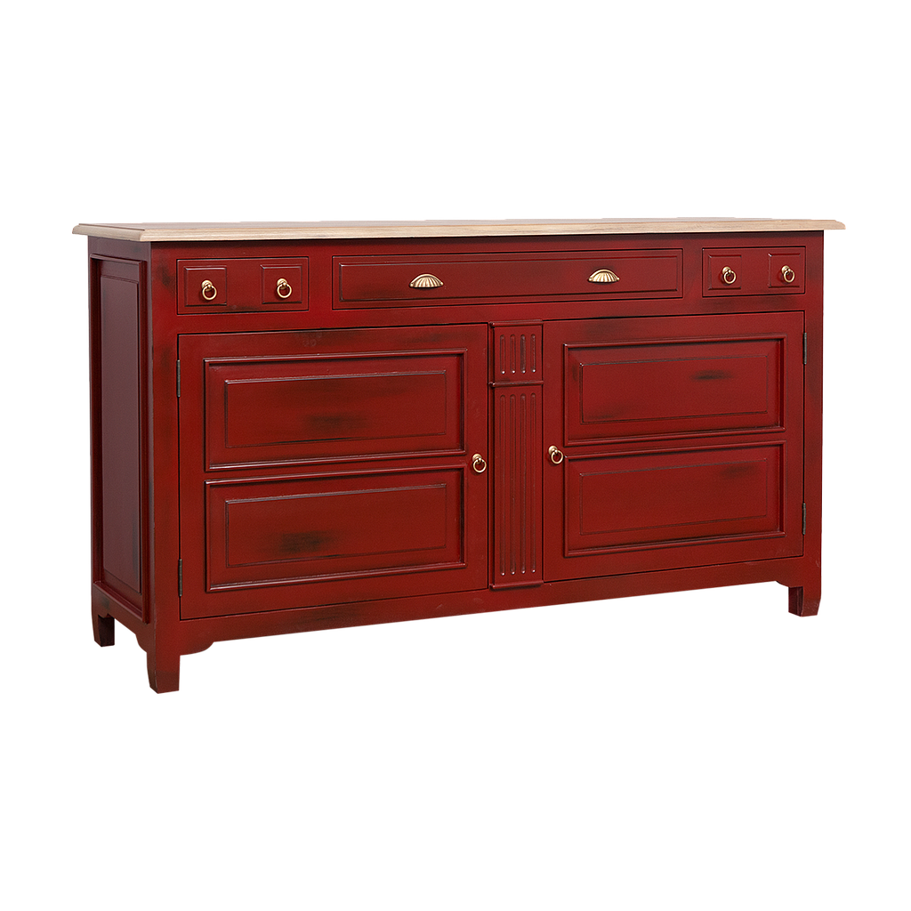 PAUL - Sideboard L180 - Patina chinese red and Toffee