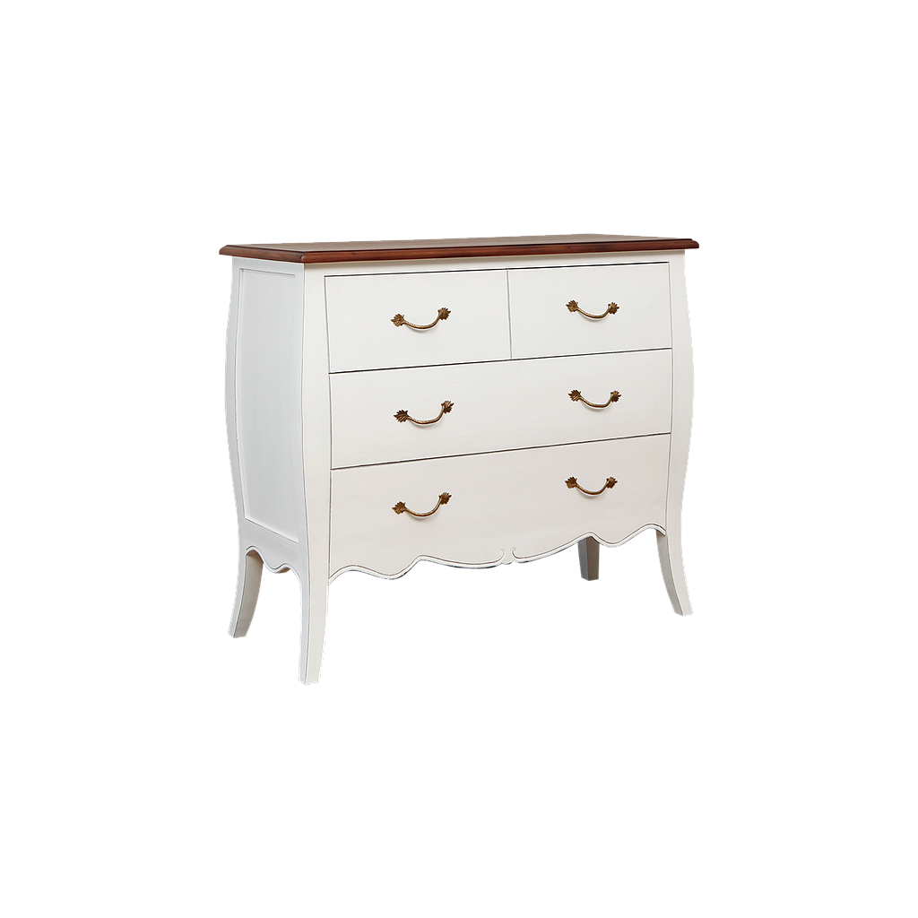 CLARCK - Chest of drawers L108 x H95 - Brocante white and Washed antic