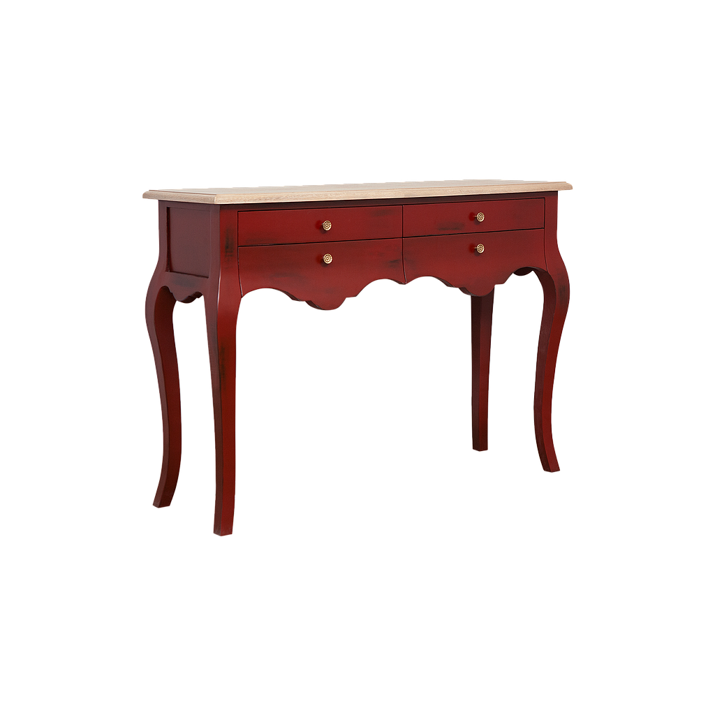 ELODIE - Console table L120 - Patina chinese red and Toffee