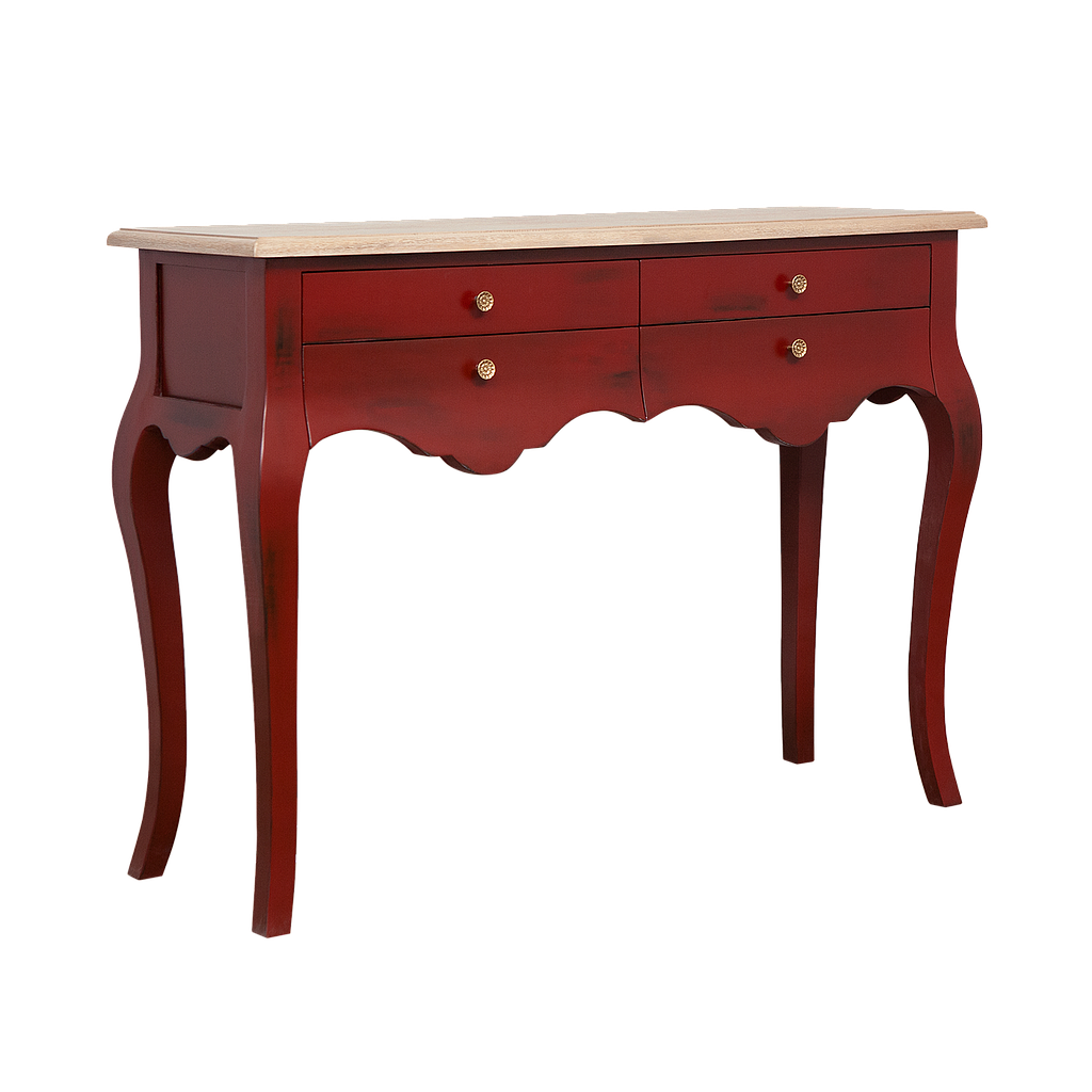ELODIE - Console table L120 - Patina chinese red and Toffee
