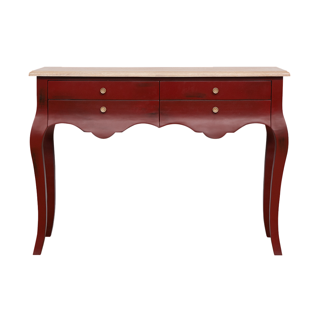 ELODIE - Console table L120 - Patina chinese red and Toffee