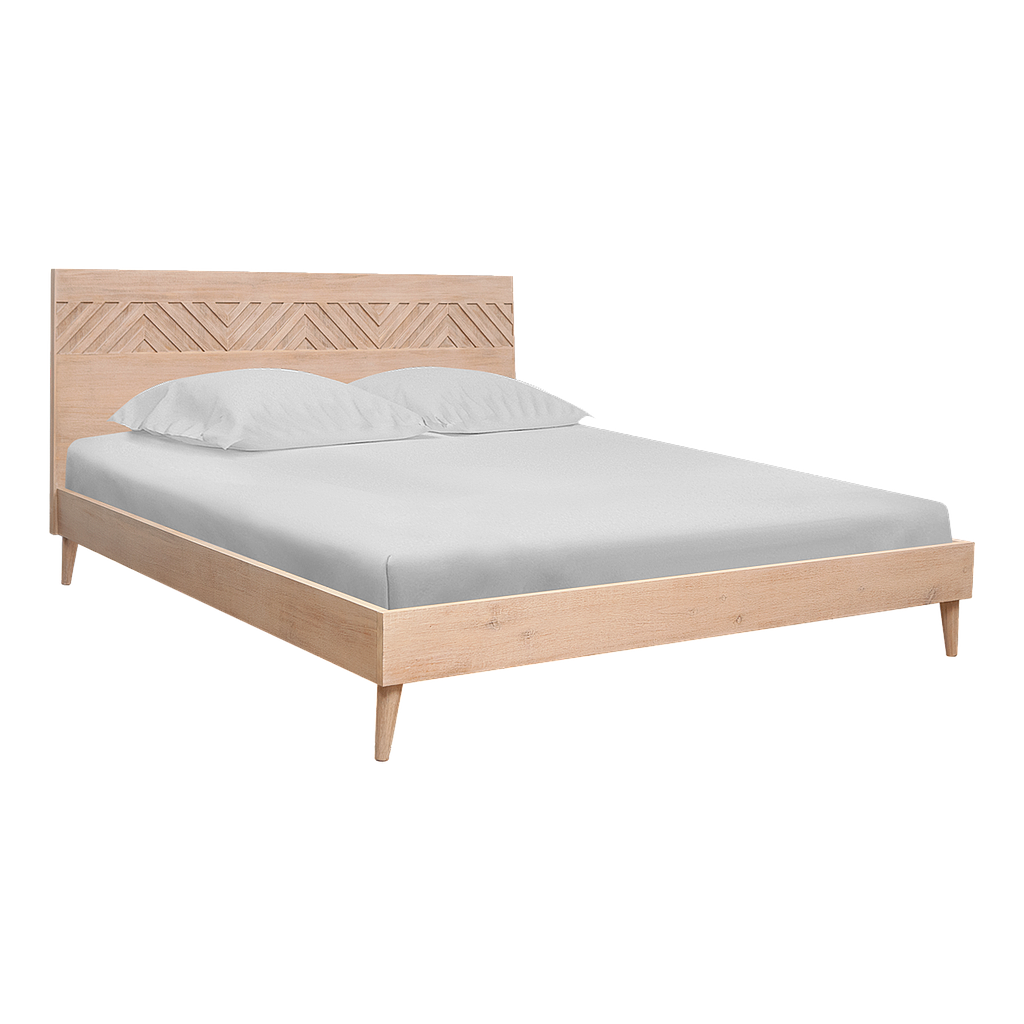 PORTO - Queen size bed (Mattress 160x200) - Toffee