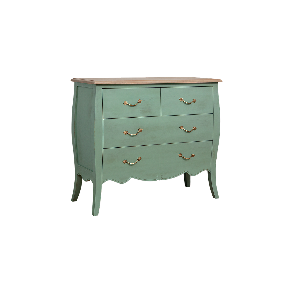 CLARCK - Chest of drawers L108 x H95 - Shabby mint and Toffee
