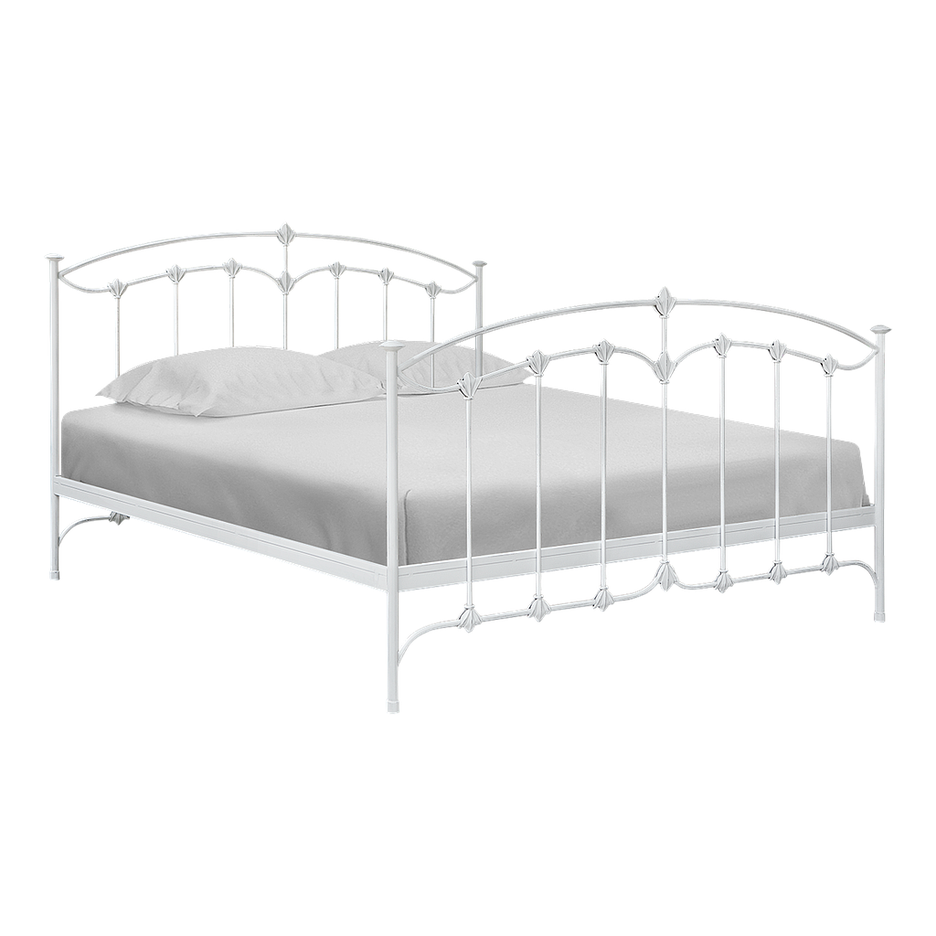 GABIN - Wrought iron king size bed (Mattress 180x200) - Patina white