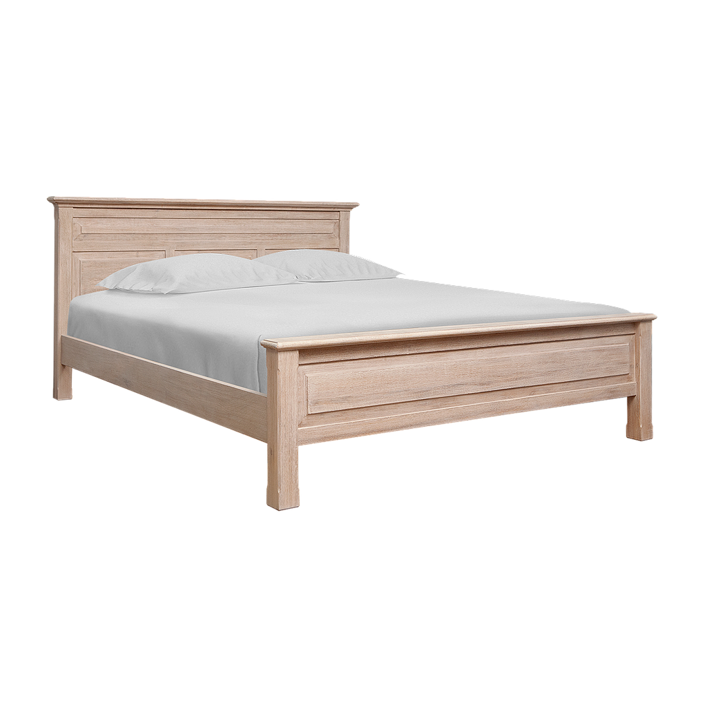 LENS - Queen size bed 160x200 - Whitened acacia