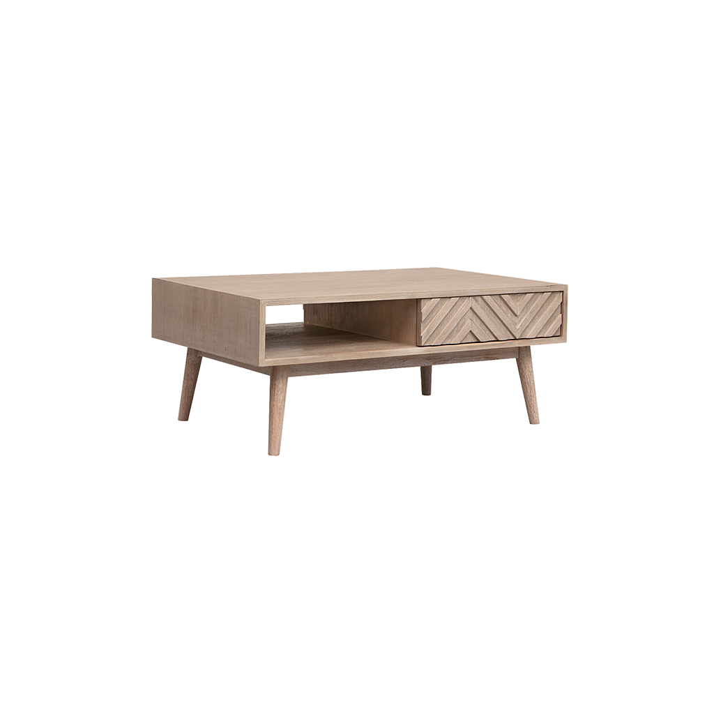 PORTO - Coffee table L90 x W55 - Whitened acacia