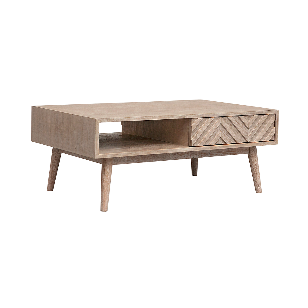 PORTO - Coffee table L90 x W55 - Whitened acacia