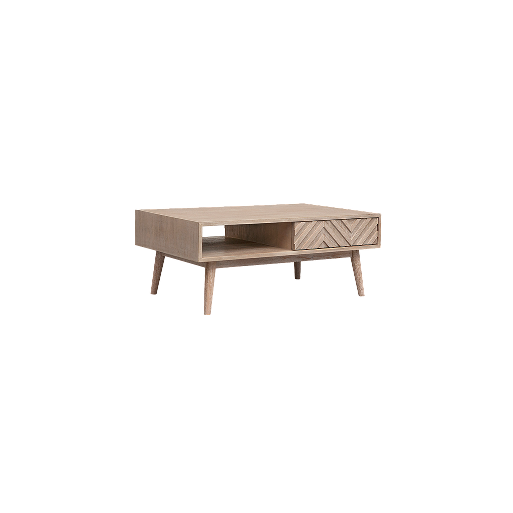 PORTO - Coffee table L90 x W55 - Whitened acacia