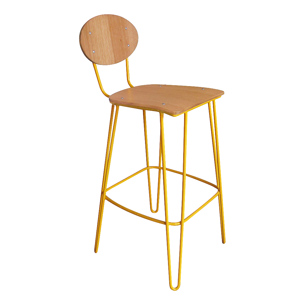 CECIL - Bar chair H102 - Pineapple yellow and Natural oak