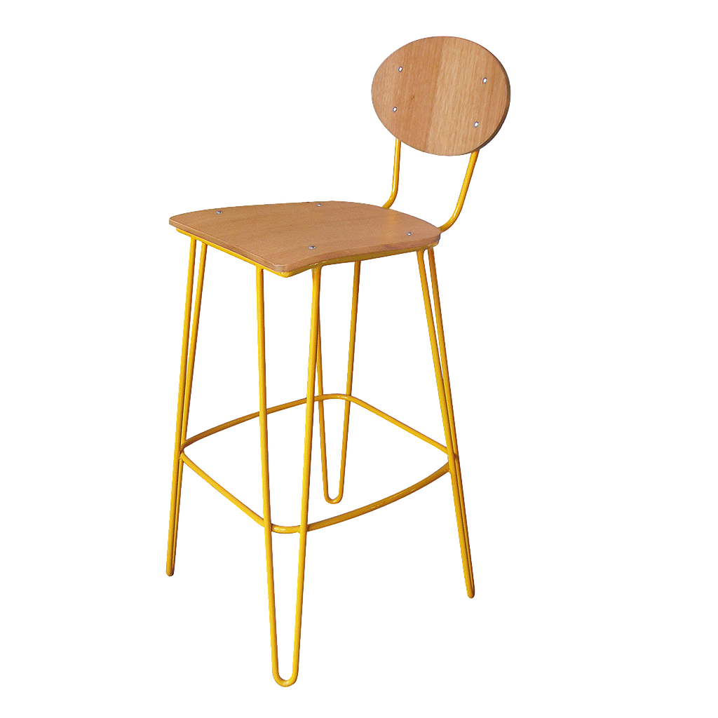 CECIL - Bar chair H102 - Pineapple yellow and Natural oak