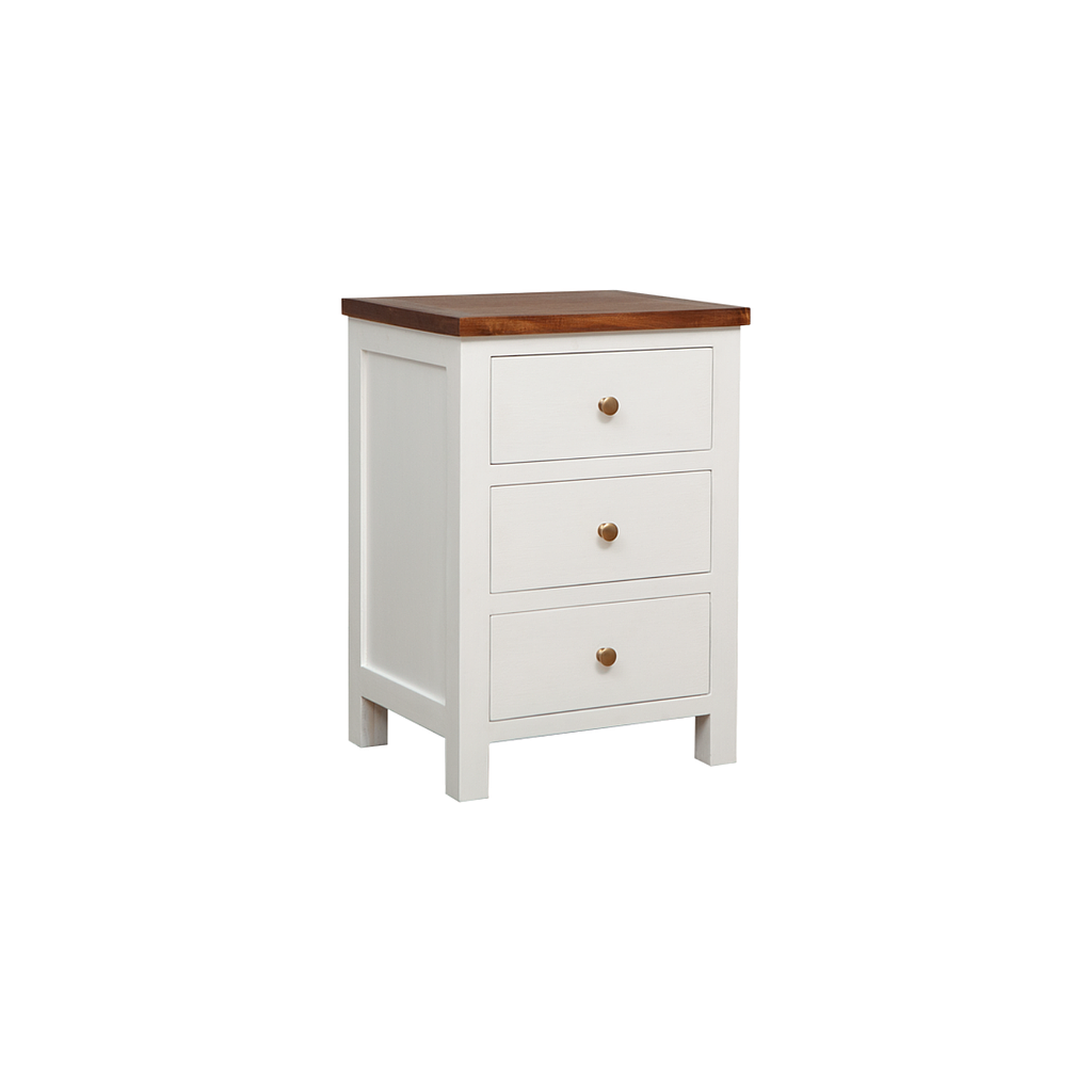 BAGARD - Bedside table H60 - Brushed white and washed antic
