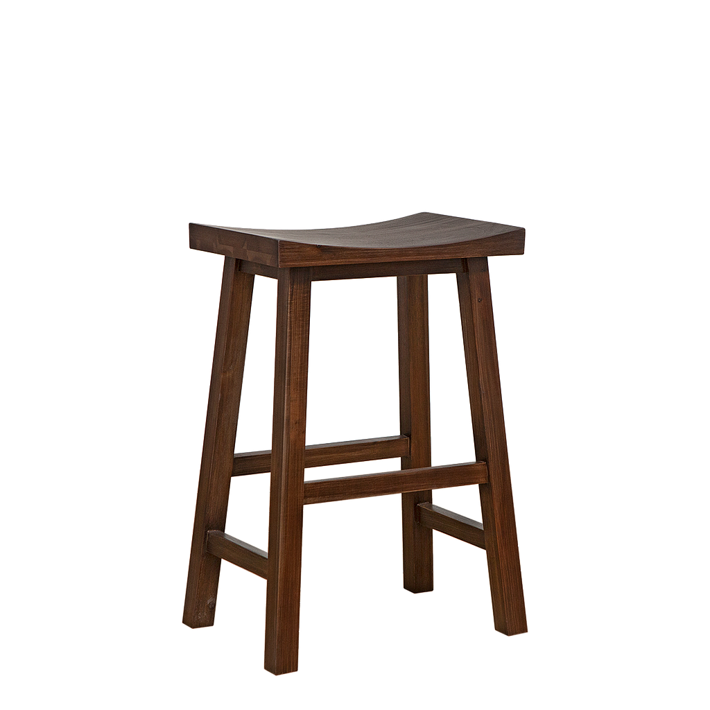 WALDAU - Wooden stool H60 - Mokka