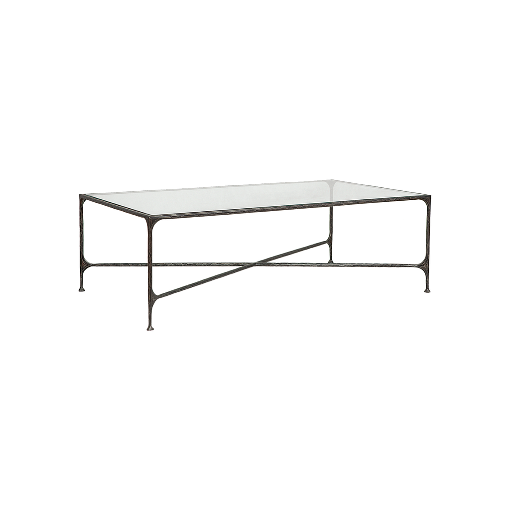 ASTHESIO - Hand-hammered metal coffee table L120 x W70 - Aged anthracite