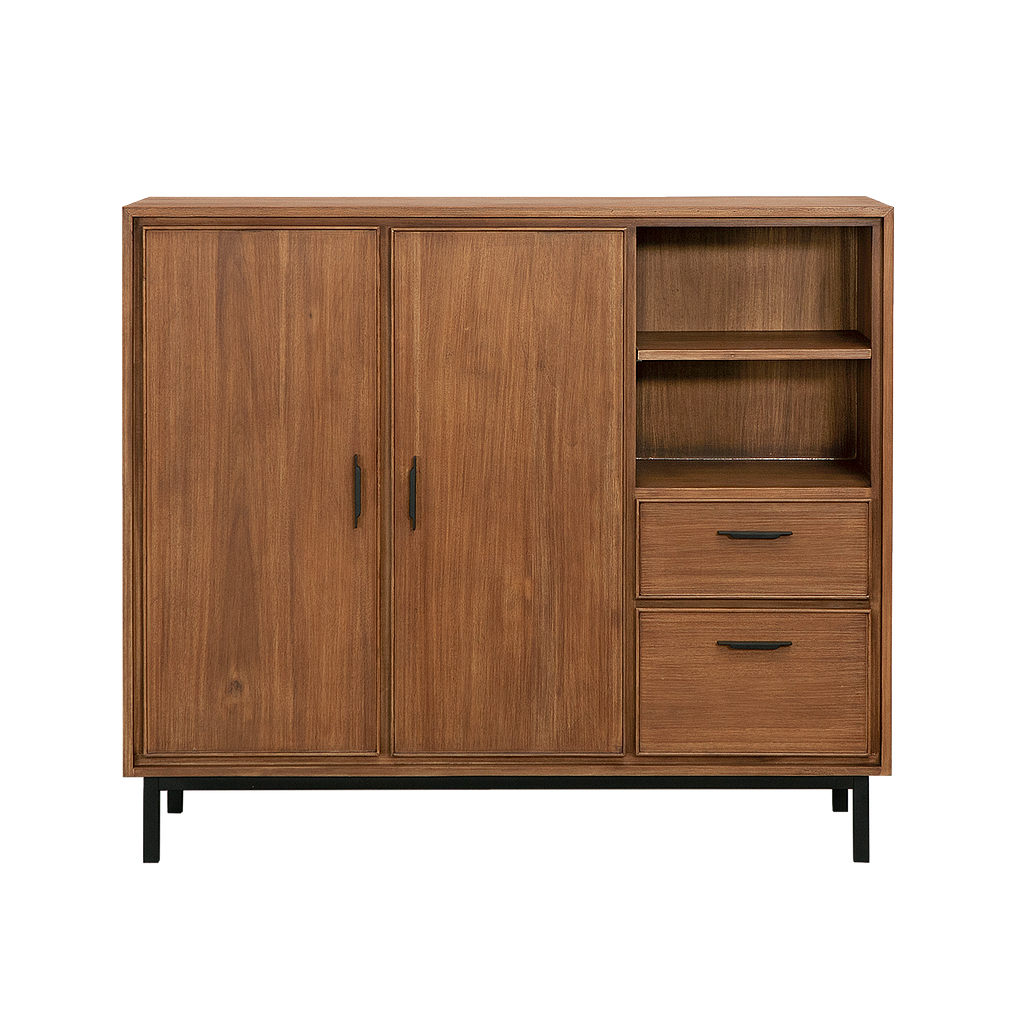 DANN - Shoe cabinet L120 x H105 - Amber and Matt black