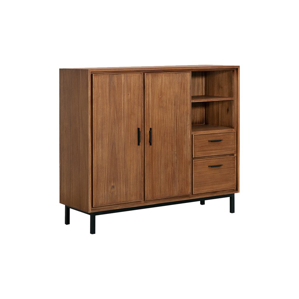 DANN - Shoe cabinet L120 x H105 - Amber and Matt black