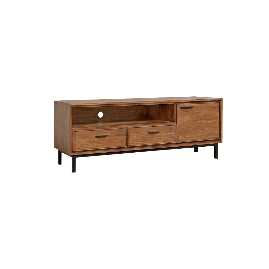DANN - TV stand L130 - Amber and Matt black