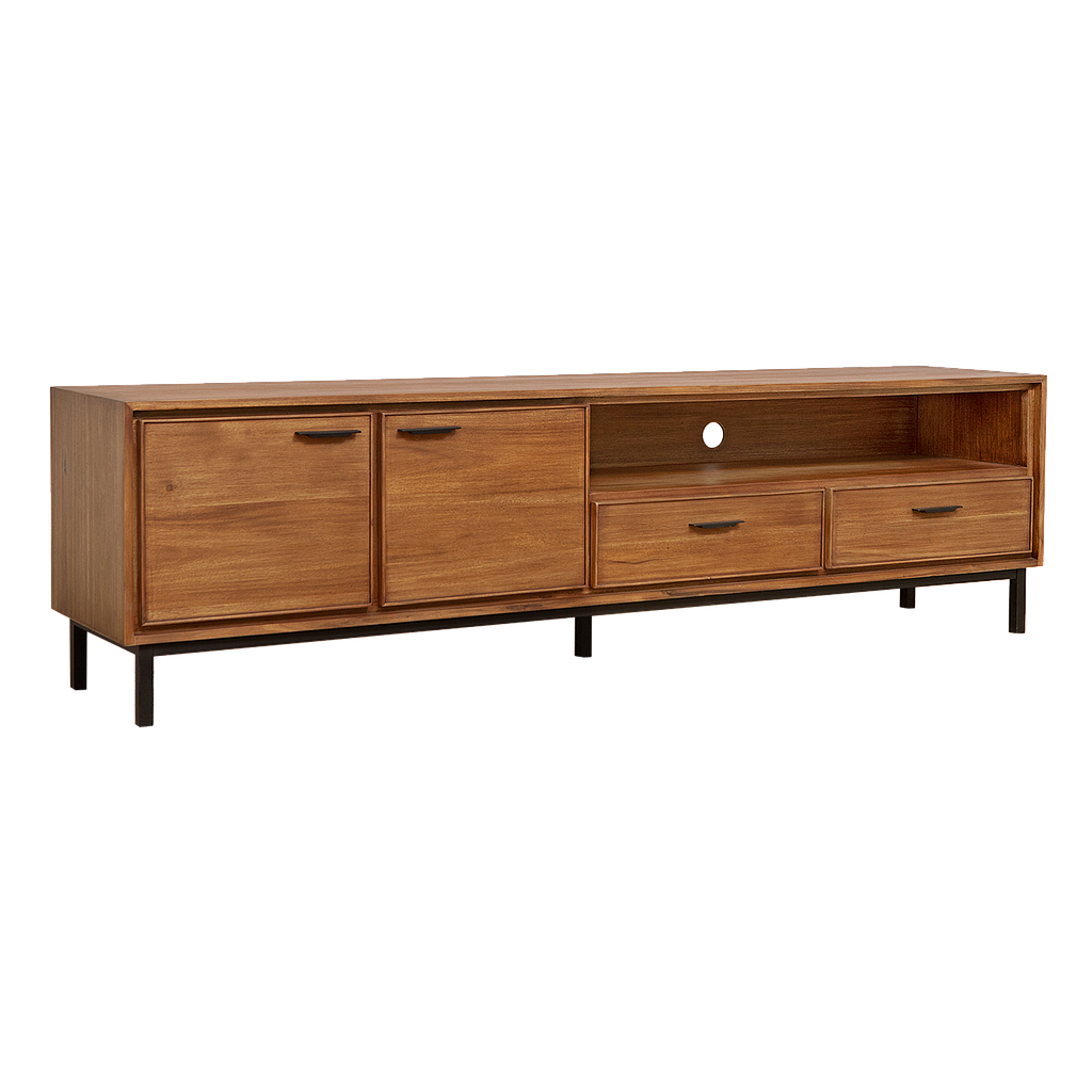 DANN - TV stand L200 - Amber and Matt black