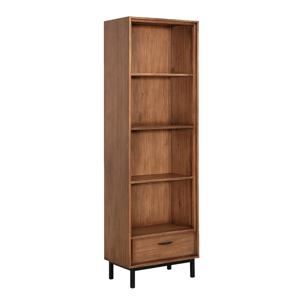 DANN - Bookcase L60 x H190 - Amber and Matt black