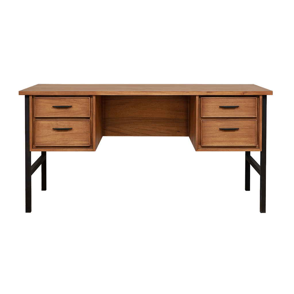 DANN - Desk L150 x W60 - Amber and Matt black