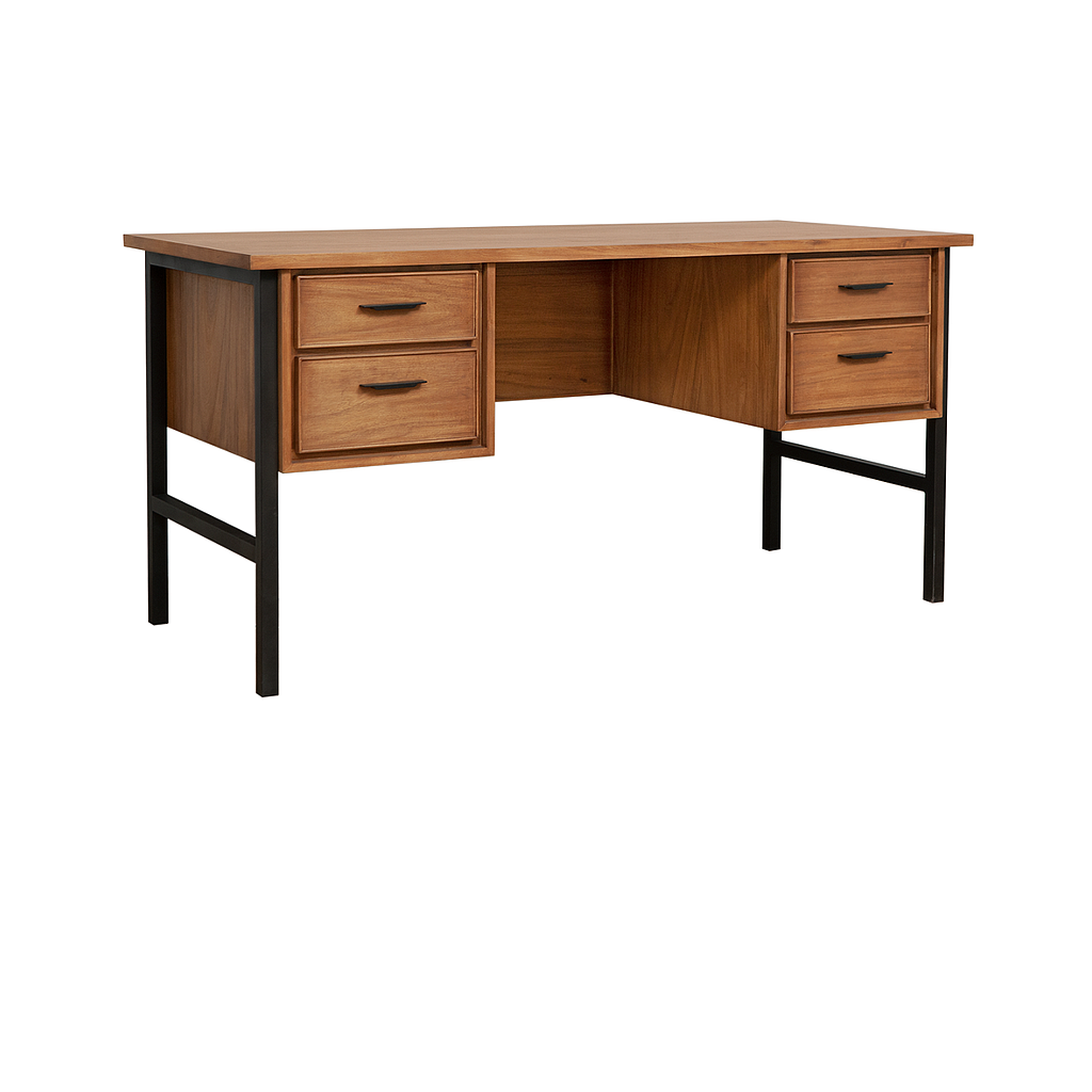 DANN - Desk L150 x W65 - Amber and Matt black