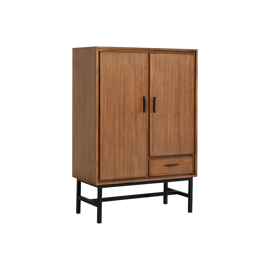 DANN - Bar cabinet L85 x H125 - Amber and Matt black
