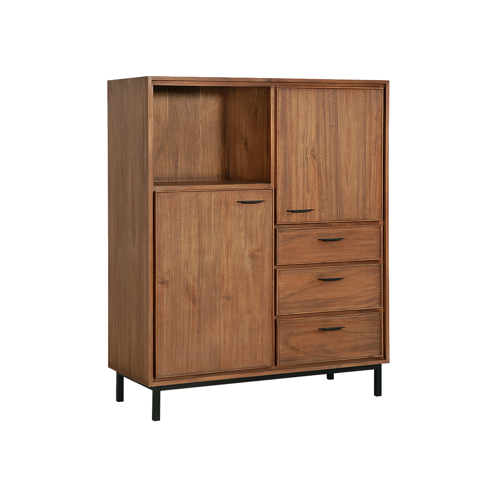 DANN - Highboard L110 x H136 - Amber and Matt black