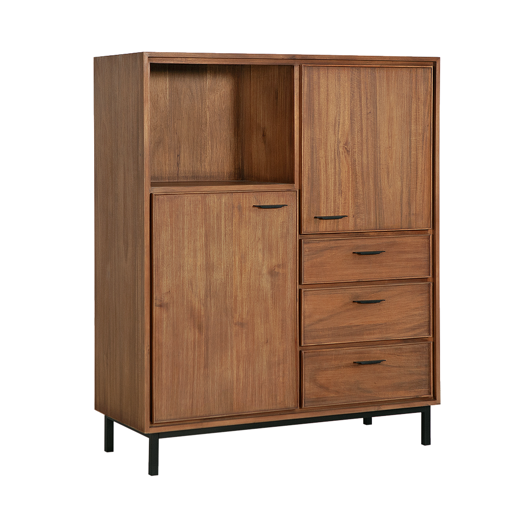 DANN - Highboard L110 x H136 - Amber and Matt black