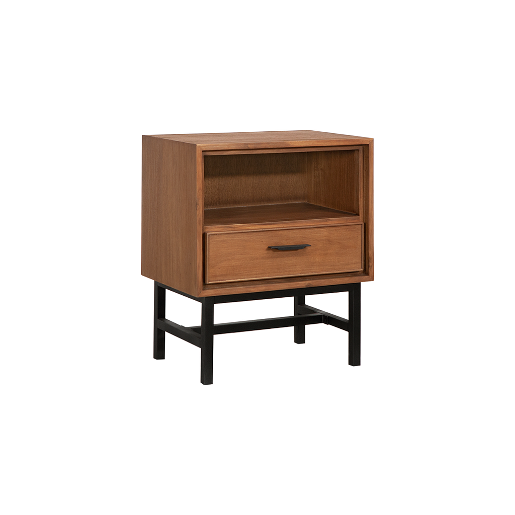 DANN - Bedside table - Amber and Matt black